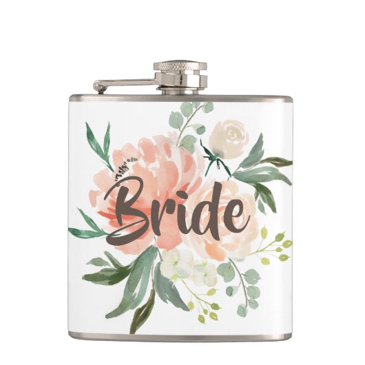 Blush Waterverf Floral Bride Heupfles (Voorkant)