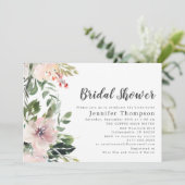 Blush Waterverf Floral & Greenery Vrijgezellenfees Kaart (Staand voorkant)