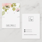BLUSH WATERVERF FLORAL KETTING EARRING DISPLAY VISITEKAARTJE (Voorkant / Achterkant)