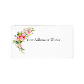 Blush Waterverf Floral Label (Voorkant)
