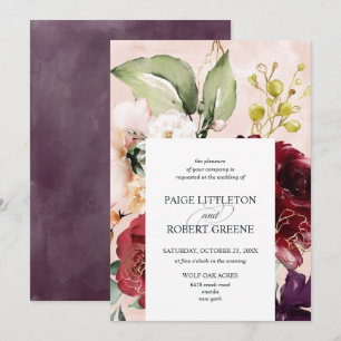 Blush Waterverf Floral Lijst Wedding Kaart