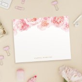 Blush waterverf floral Personalized Stationery Notitiekaartje