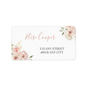 Blush Waterverf Floral Return Address Label