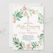 Blush Waterverf Floral RN draaiend afstuderen Kaart (Voorkant)