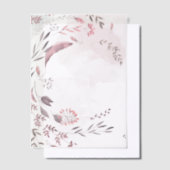 Blush Waterverf Floral Swirl Lijst Vellum Uitnodigingen (Offset)