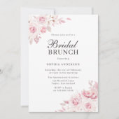 Blush Waterverf Floral Vrijgezellenfeest Brunch Kaart (Voorkant)