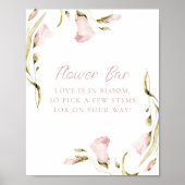 Blush Waterverf Floral Vrijgezellenfeest Flower Ba Poster (Voorkant)