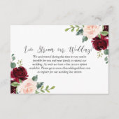 Blush Waterverf Floral Wedding Live Stream Informatiekaartje (Voorkant)