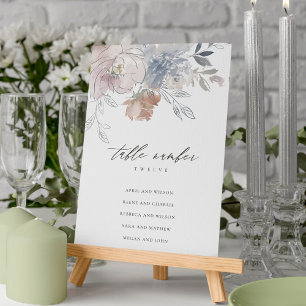 Blush Waterverf Floral Wedding Seating Chart Kaart