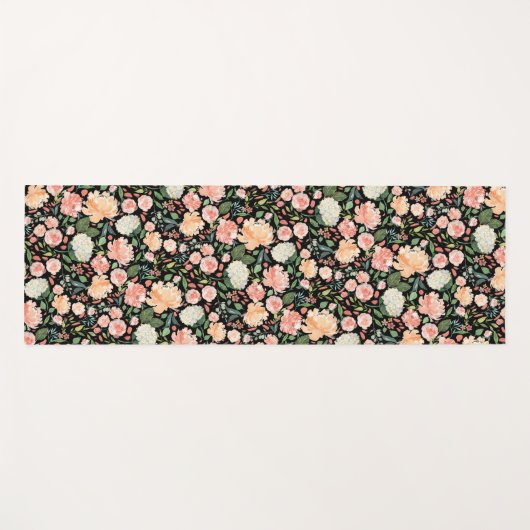 Blush Waterverf Floral Yogamat (Voorkant (horizontaal))
