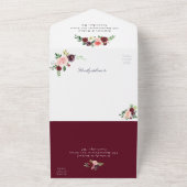 Blush waterverf florale geometrie all in one uitnodiging (Buitenkant)