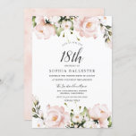 Blush Waterverf Flowers 18th Birthday Party Kaart<br><div class="desc">Blush Waterverf Flowers 18th Birthday Party nodig Zie passend collectie in Niche en nestwinkel</div>