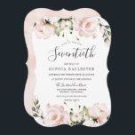 Blush Waterverf Flowers 70th Birthday Party Kaart<br><div class="desc">Blush Waterverf Flowers 70th Birthday Party Invitation Zie overeenkomend collectie in Niche en nestwinkel</div>
