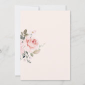 Blush Waterverf Flowers Faux Gold Dedication Kaart (Achterkant)