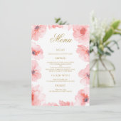 Blush Waterverf Flowers Stijlvol menu (Staand voorkant)