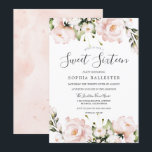 Blush Waterverf Flowers Sweet 16 Birthday Party Kaart<br><div class="desc">Blush Waterverf Flowers Sweet 16 Birthday Party Invitation Zie overeenkomend collectie in Niche en Nest Store</div>