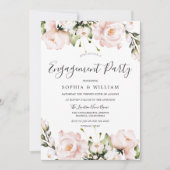 Blush Waterverf Flowers Weddenschap Party Kaart (Voorkant)