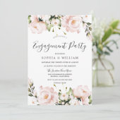 Blush Waterverf Flowers Weddenschap Party Kaart (Staand voorkant)