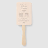 Blush Waterverf Foliage Wedding Programme Handwaaier (Achterkant)