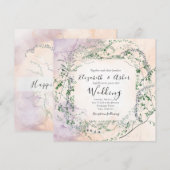 Blush Waterverf Forest Greenery Wedding Kaart (Voorkant / Achterkant)