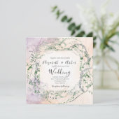 Blush Waterverf Forest Greenery Wedding Kaart (Staand voorkant)