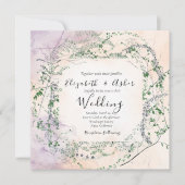 Blush Waterverf Forest Greenery Wedding Kaart (Voorkant)