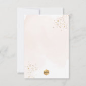 Blush Waterverf Gold Baptism + 1e verjaardag Kaart (Achterkant)