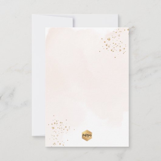 Blush Waterverf Gold Baptism + 1e verjaardag Kaart (Achterkant)