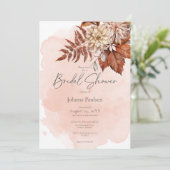 Blush Waterverf herfst modern Vrijgezellenfeest Kaart (Staand voorkant)