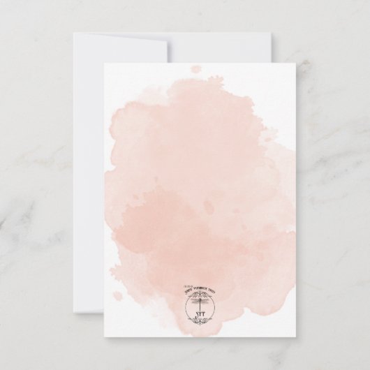 Blush Waterverf herfst moderne bruiloft Save The Date (Achterkant)
