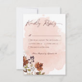 Blush Waterverf herfstmodern RSVP Kaartje (Voorkant)