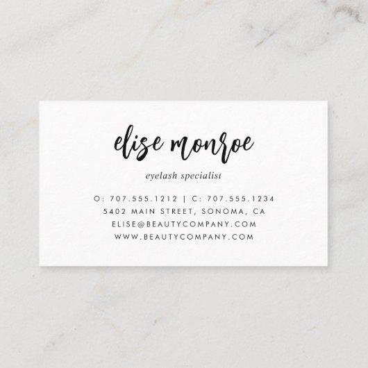 Blush Waterverf Lash Services Visitekaartje (Achterkant)