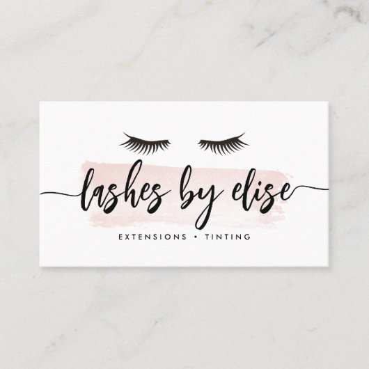 Blush Waterverf Lash Services Visitekaartje (Voorkant)