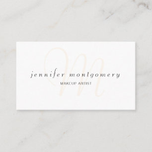 Blush Waterverf Modern Monogrammed Visitekaartje