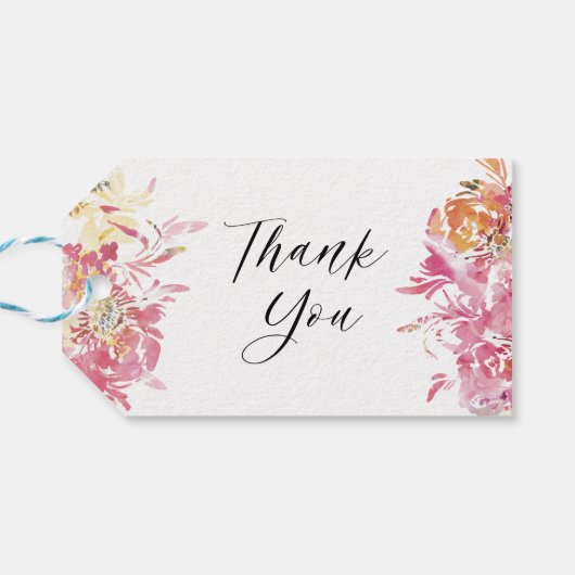 Blush Waterverf moderne bruiloft dank u Cadeaulabel (Achterkant Horizontaal)