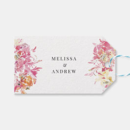 Blush Waterverf moderne bruiloft dank u Cadeaulabel