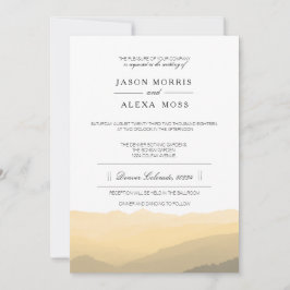 Blush Waterverf Mountains | Elegant Wedding Kaart