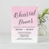 Blush Waterverf Ombre Rehearsal Dinner Invitation Kaart (Staand voorkant)