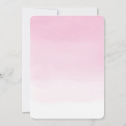 Blush Waterverf Ombre Rehearsal Dinner Invitation Kaart (Achterkant)