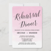 Blush Waterverf Ombre Rehearsal Dinner Invitation Kaart (Voorkant)