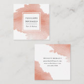 Blush Waterverf op wit Vierkante Visitekaartje (Voorkant / Achterkant)