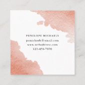 Blush Waterverf op wit Vierkante Visitekaartje (Achterkant)