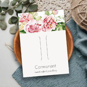 Blush Waterverf Peony Floral Hairclip Pin display Visitekaartje