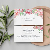 Blush Waterverf Peony Visitekaartje
