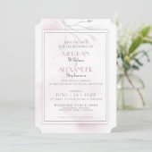 Blush Waterverf Pewter Willow Branch Save The Date (Staand voorkant)
