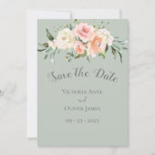 Blush Waterverf Romantic Floral Weddenschap Save t Save The Date (Voorkant)