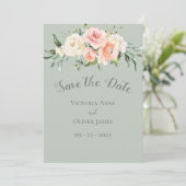 Blush Waterverf Romantic Floral Weddenschap Save t Save The Date (Staand voorkant)