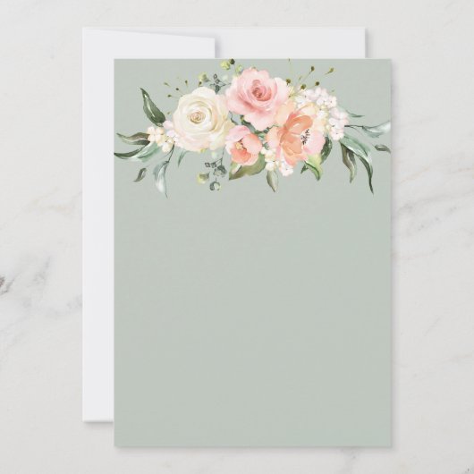 Blush Waterverf Romantic Floral Weddenschap Save t Save The Date (Achterkant)