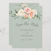 Blush Waterverf Romantic Floral Weddenschap Save t Save The Date (Voorkant / Achterkant)