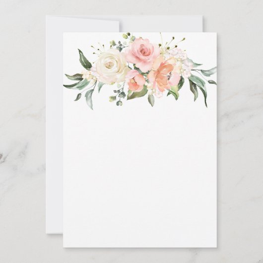 Blush Waterverf Romantic Floral Wedding Save The Date (Achterkant)
